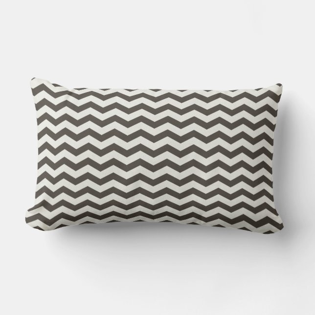 Rectangle Coussin MOJO américain noir/blanc Chevron Stripe (Recto)