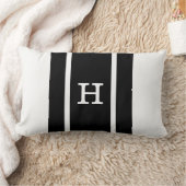 Rectangle Coussin monographique moderne noir et blanc (Couverture)