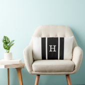 Rectangle Coussin monographique moderne noir et blanc (Chaise)