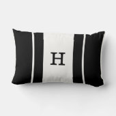 Rectangle Coussin monographique noir et blanc (Verso)