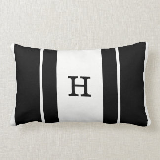 Rectangle Coussin monographique noir et blanc