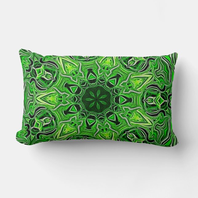Rectangle Coussin Motif Lumbar vert Mandala (Recto)