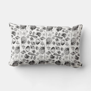 Rectangle Coussin Motif Nautique Noir et Blanc