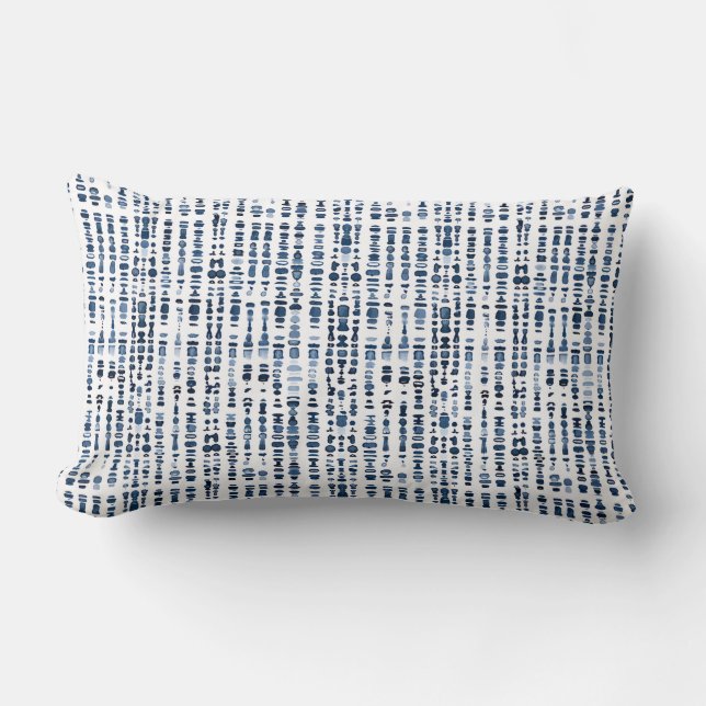 Rectangle Coussin Navy Blue and White Lumbar (Recto)