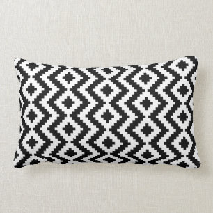 Rectangle Coussin noir et blanc de Kilim