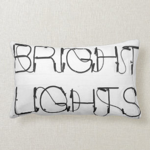 Rectangle Coussin noir et blanc d'enseigne au néon lumineux