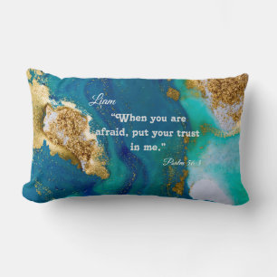 Rectangle Coussin Ocean Lumbar personnalisé - Psaume 56:3