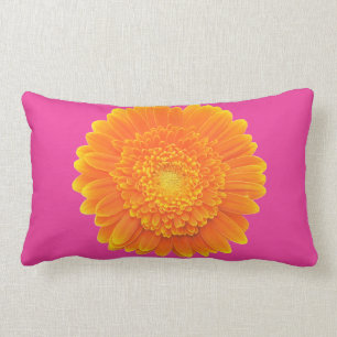 Rectangle coussin orange de marguerite de gerbera