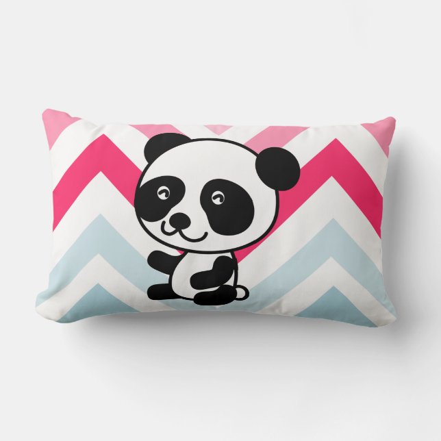 Rectangle Coussin Panda Panda Bear Panda Pink & Blue (Recto)