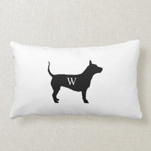 Rectangle Coussin personnalisable de silhouette de chien