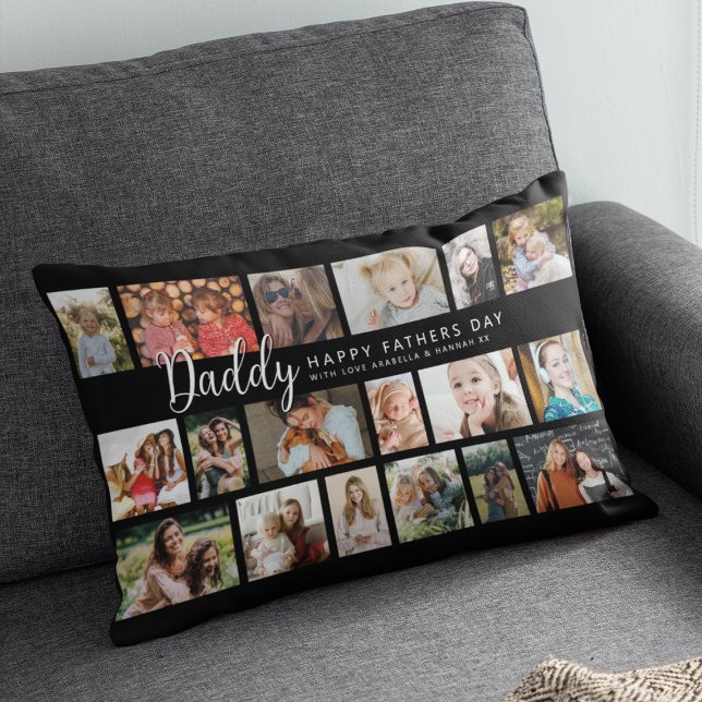 Rectangle Coussin personnalisé Daddy 18 avec collage de phot (Créateur téléchargé)