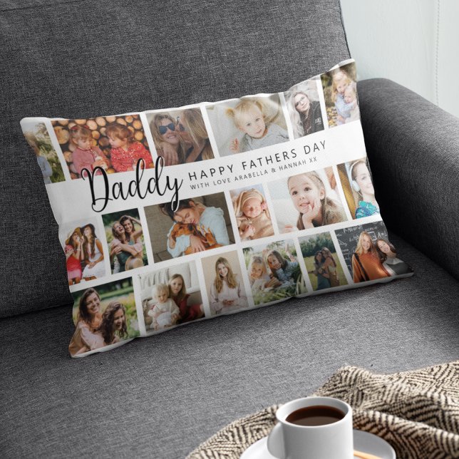 Rectangle Coussin personnalisé Daddy 18 avec collage de phot (Créateur téléchargé)