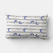 Rectangle Coussin personnalisé gris et bleu lune et étoiles (Verso)