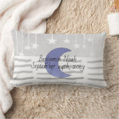 Rectangle Coussin personnalisé gris et bleu lune et étoiles (Couverture)