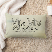 Rectangle coussin personnalisé M. et Mme texte personnalisé (Couverture)