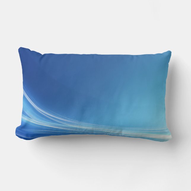 Rectangle Coussin personnalisé - Motif de vague bleu (Recto)