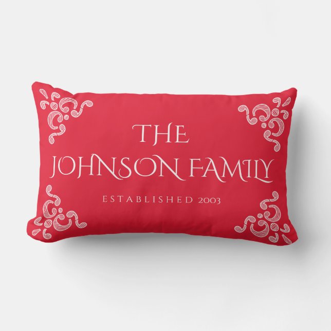 Rectangle Coussin personnalisé par famille décorative (Recto)