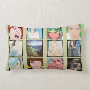 Rectangle Coussin personnalisé par photo de mosaïque