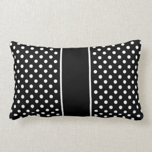 Rectangle Coussin Pois noir noir coussin