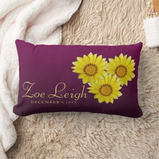 Rectangle Coussin pourpre de fleur de bébé (Couverture)