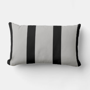 Rectangle Coussin rayé noir et gris