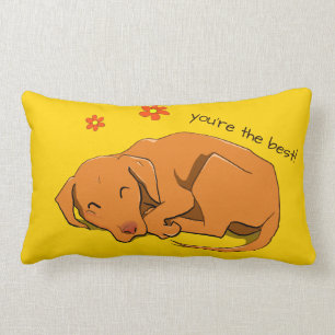 Rectangle Coussin rectangulaire de texte personnalisé Vizsla