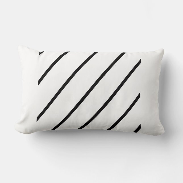 Rectangle Coussin rectangulaire noir et blanc d'art moderne (Recto)