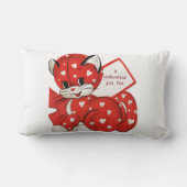 Rectangle Coussin Red Kitten Valentine Lumbar (Verso)