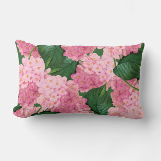 Rectangle Coussin Redoute Rose Hydrangea Flowers