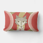 Rectangle Coussin Retro Personnalisé Orange Red Olive Fox (Recto)
