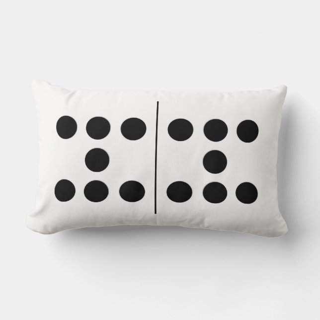 Rectangle Coussin réversible de domino du double 7 (Recto)