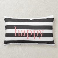 Coussin réversible rayé noir et blanc d'émotion