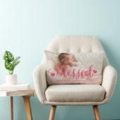 Rectangle Coussin rose béni de souvenir de photo de (Chaise)