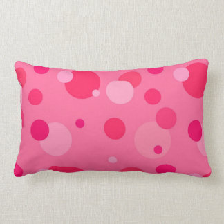 Rectangle Coussin rose de bulles de point de polka
