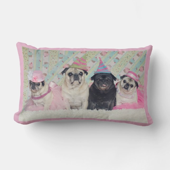 Rectangle Coussin rose de carlin de Pugalicious (Recto)