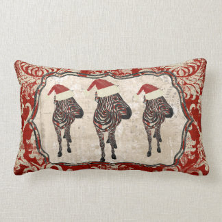 Rectangle Coussin rose de MoJo de Noël de zèbre