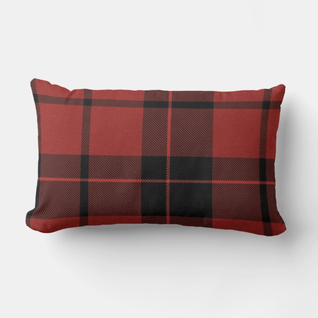 Rectangle Coussin rouge de plaid fou (Recto)