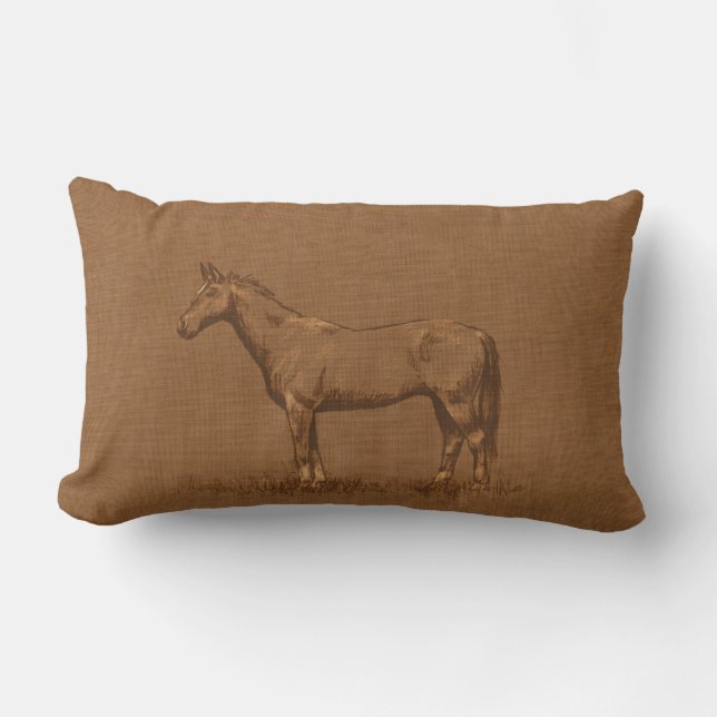 Rectangle Coussin rustique de Lumbar de cheval (Recto)
