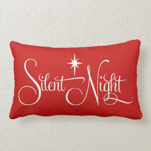 Rectangle Coussin silencieux rouge et blanc de Noël de nuit