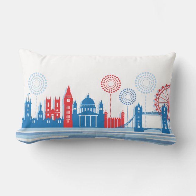 Rectangle Coussin Skyline de Londres (Recto)