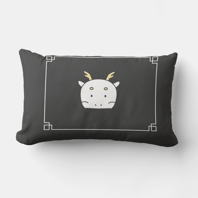 Rectangle coussin "Sleeping Stag" - Design majestueux sur no (Recto)