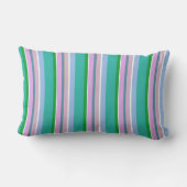 Rectangle Coussin Soft Pink, Blue et Green Stripes (Verso)
