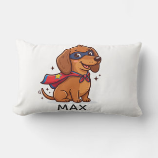 Rectangle Coussin Super-héros Dachshund Personnalisé Enfant