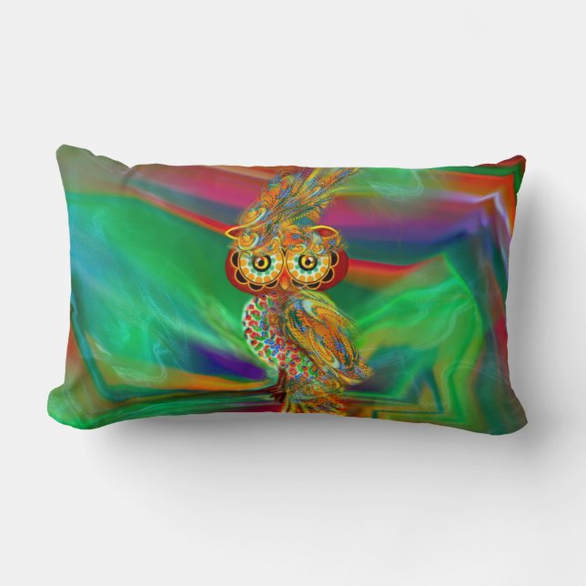 Rectangle Coussin tropical de hibou de la Reine de mode (Recto)