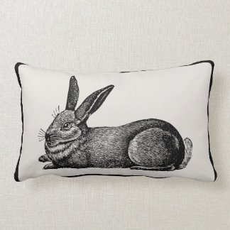 Rectangle Coussin vintage d'artisan de lapin - sélectionnez