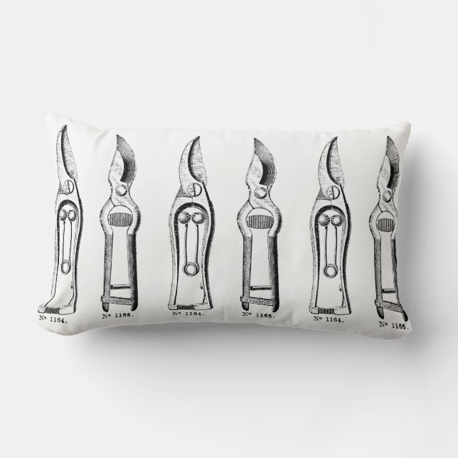 Rectangle Coussin VINTAGE de Pruners d'outil de jardinage (Recto)