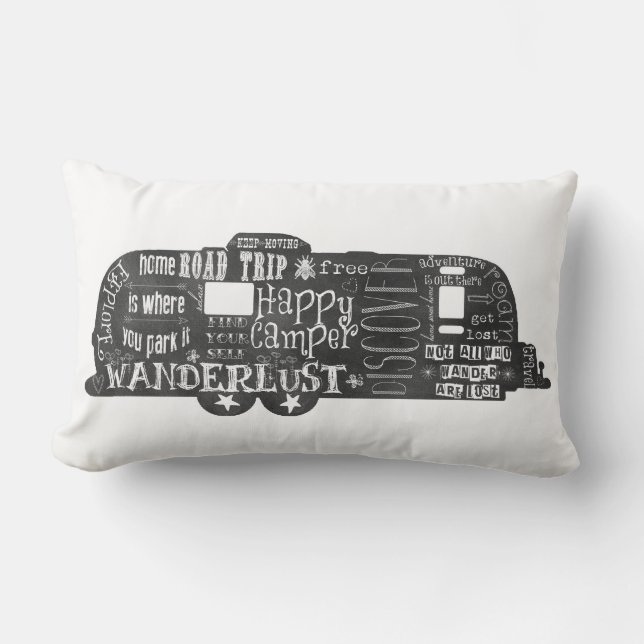Rectangle Coussin vintage de remorque de tableau (Recto)