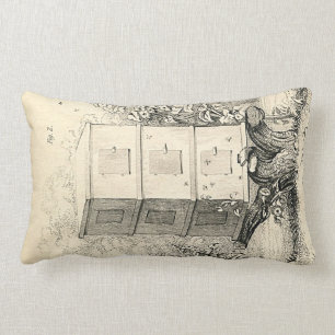 Rectangle Coussin vintage de ruche d'abeille
