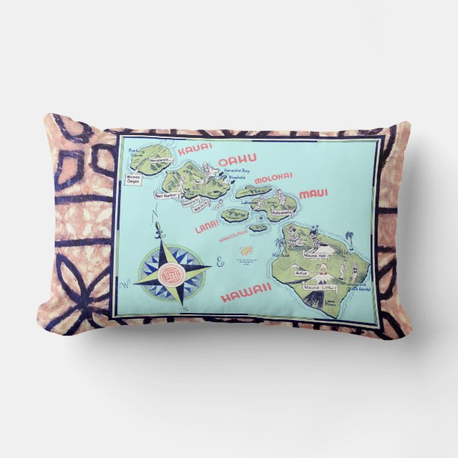 Rectangle Coussin vintage Hawaii (Recto)
