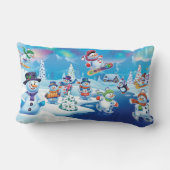 Rectangle Coutume coussin de motoneige pour hommes de Noël (Verso)